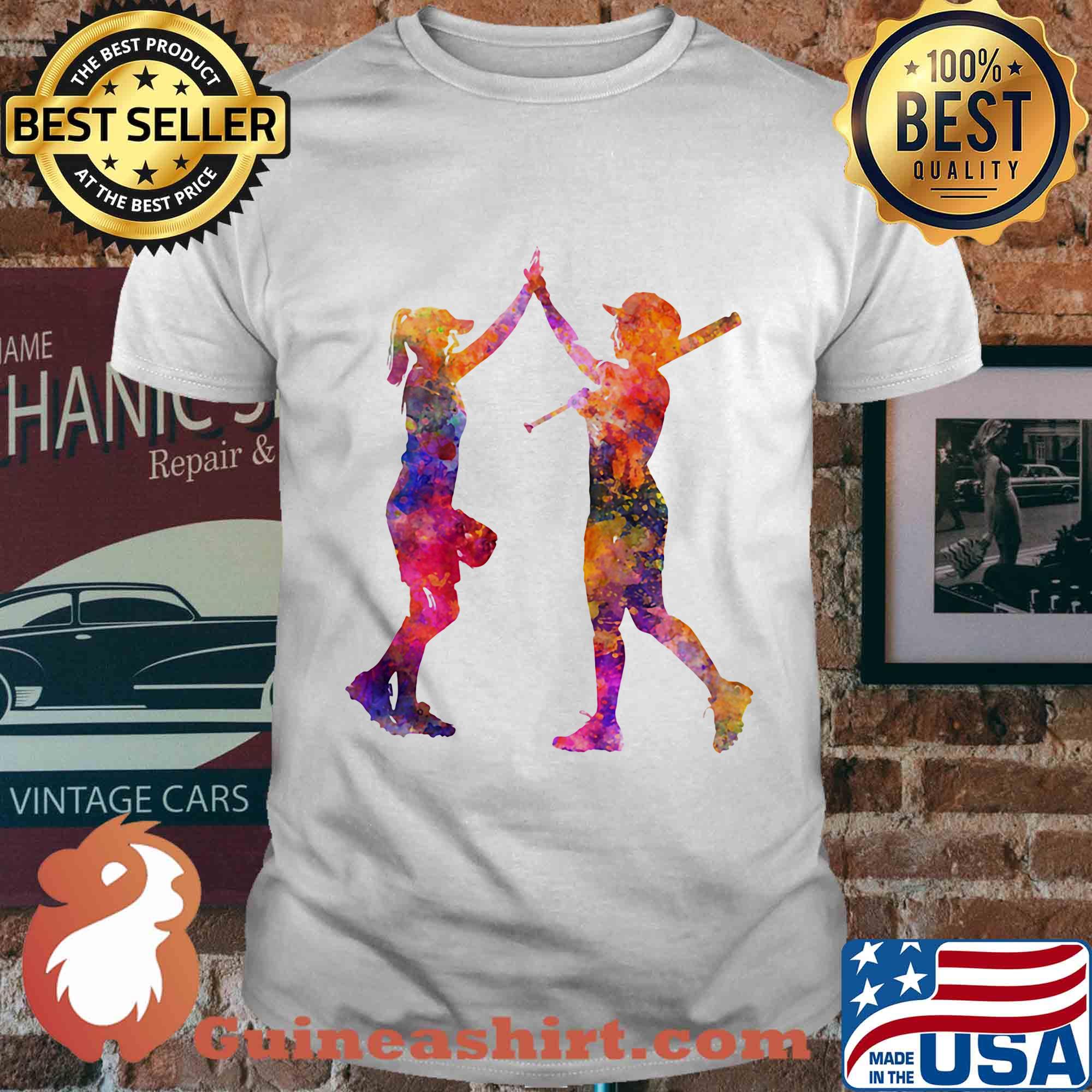 Softball Women Playing Color Shirt