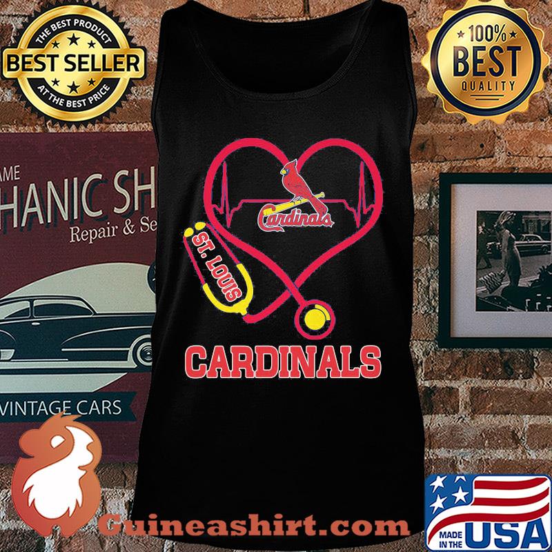 St. Louis cardinals baseball stethoscope heart s Tank top