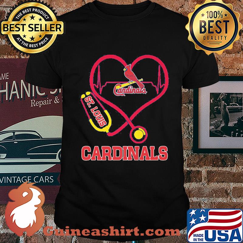 St. Louis cardinals baseball stethoscope heart shirt