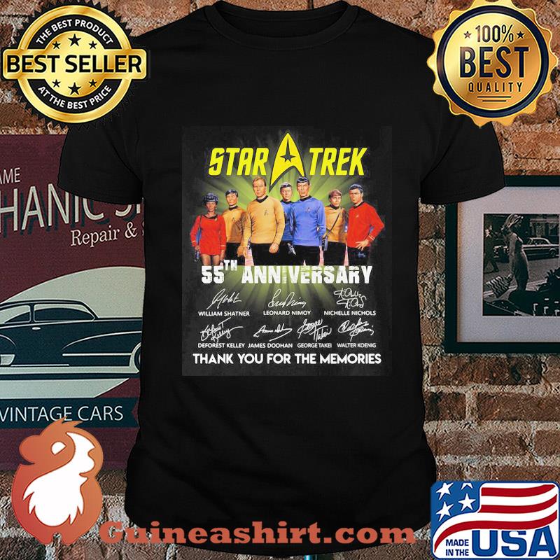Star trek 55th anniversary thank you for the memories signatures shirt
