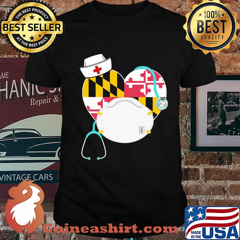 State Symbol of Maryland nurse S6N heart mask shirt