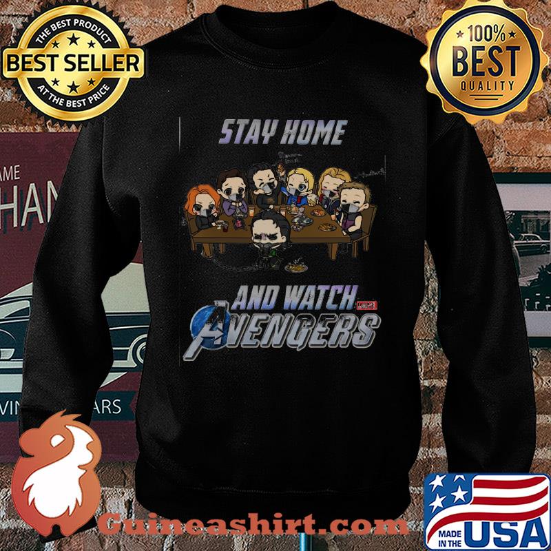 Stay home and watch avengers characters chibi mask s Sweater