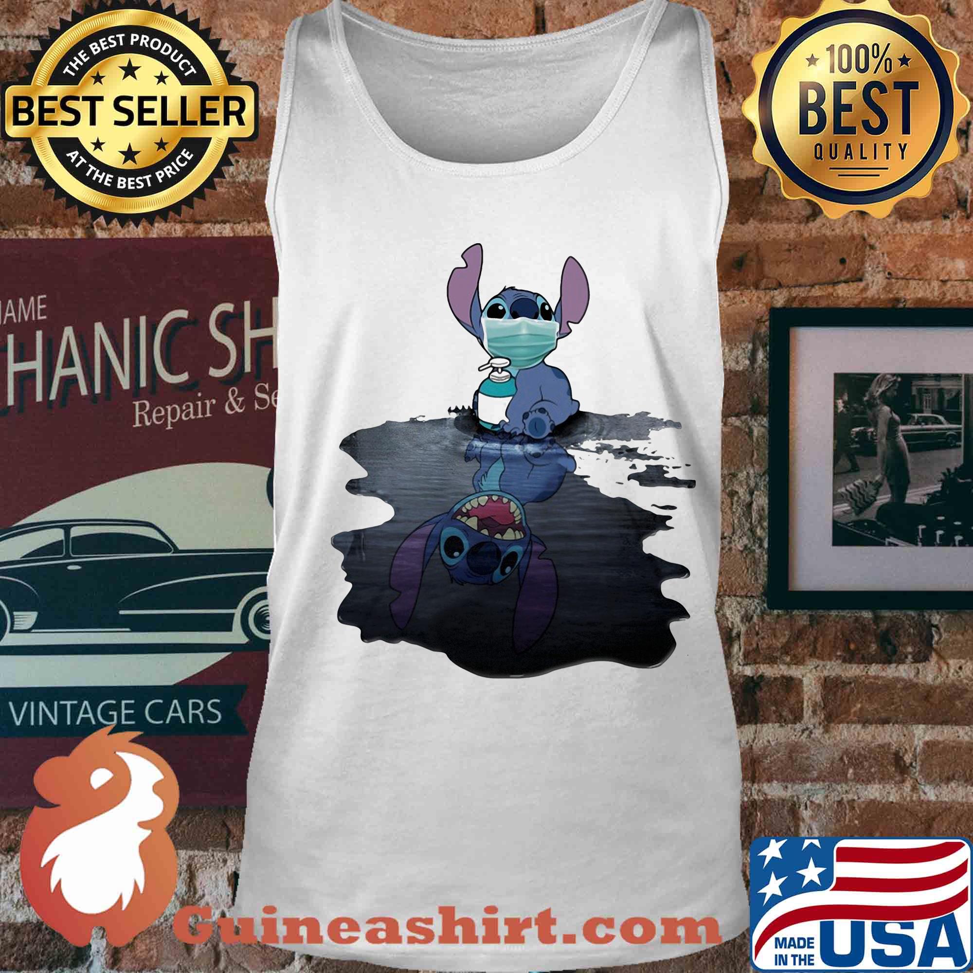 Stitch mask hug soap domestic mirror stitch smile s Tank top