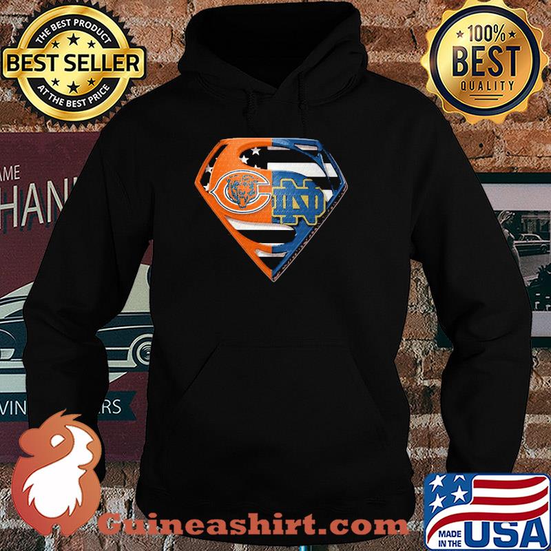 Superhero chicago bears and notre dame diamond american flag independence day s Hoodie