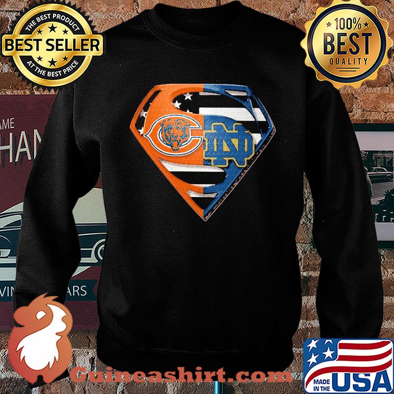 Superhero chicago bears and notre dame diamond american flag independence day s Sweater