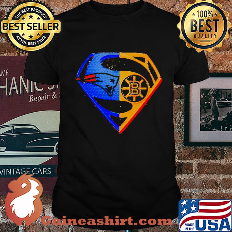 Superhero new england patriots and boston bruins diamond shirt