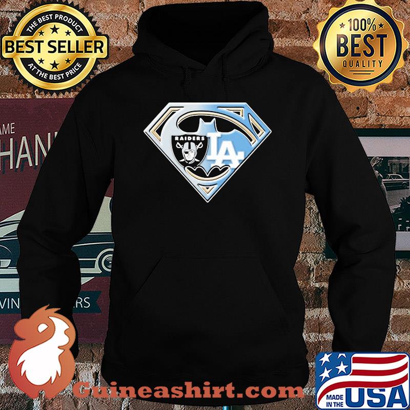 Superman batman oakland raiders and los angeles dodgers s Hoodie