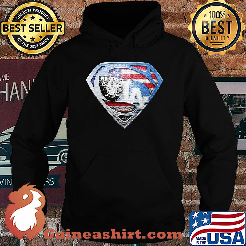 Superman oakland raiders and los angeles dodgers american flag independence day s Hoodie