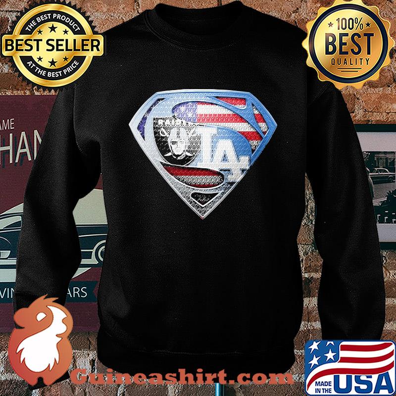 Superman oakland raiders and los angeles dodgers american flag independence day s Sweater