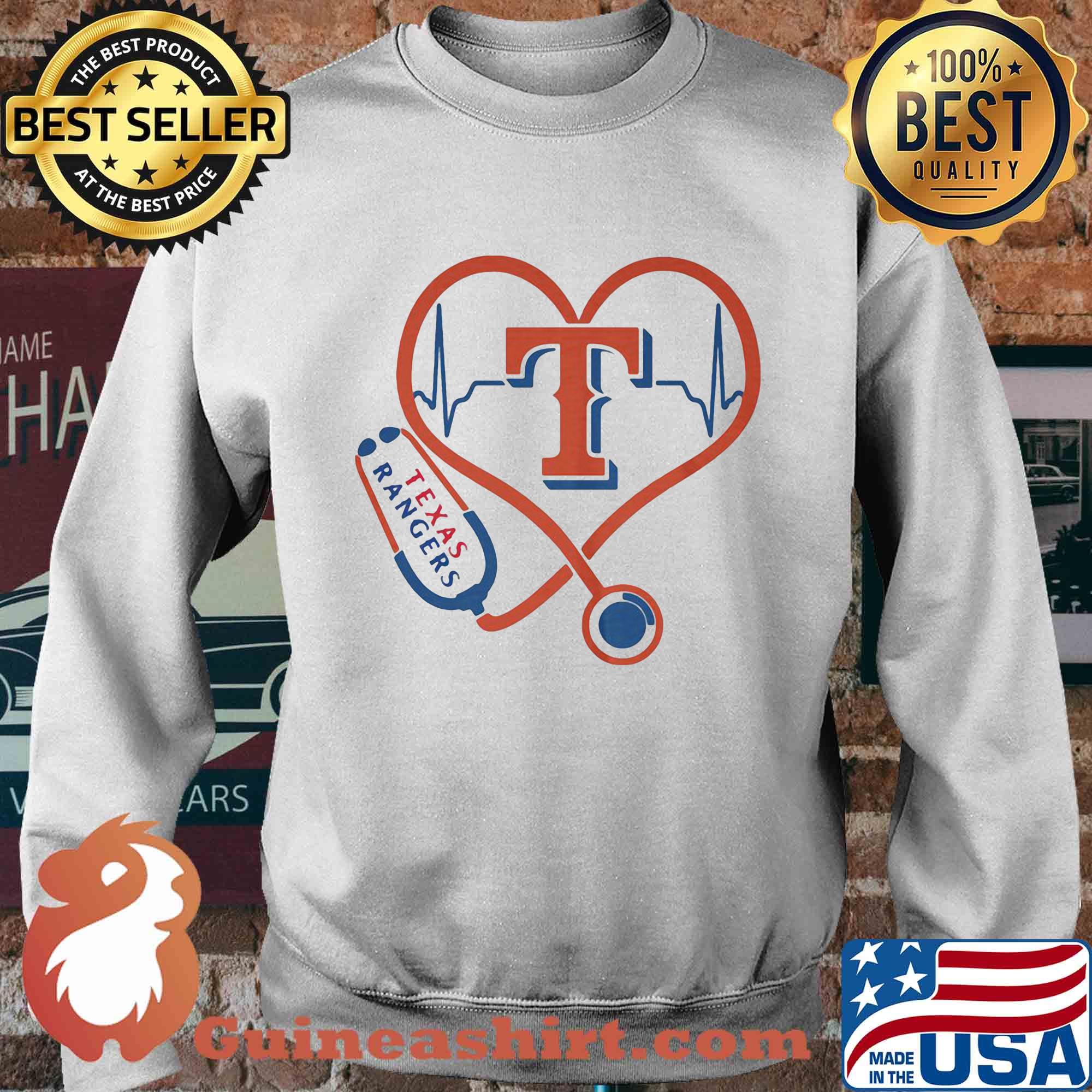 Texas rangers baseball stethoscope heart s Sweater