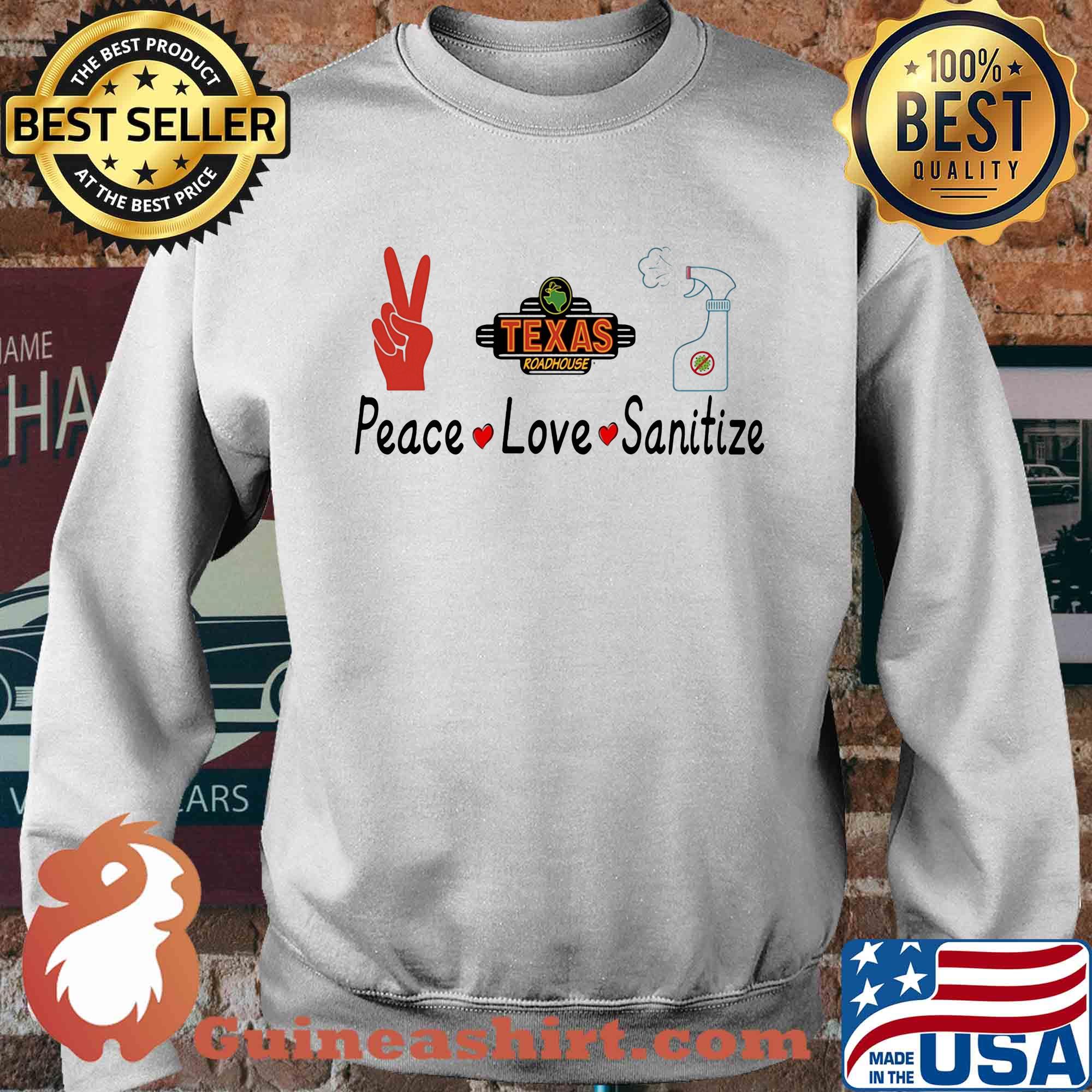 Texas roadhouse peace love sanitize covid-19 s Sweater