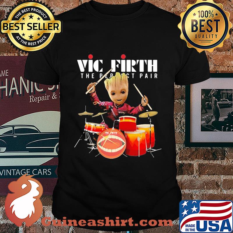 The baby groot show animal playing vic firth the perfect pair drums shirt