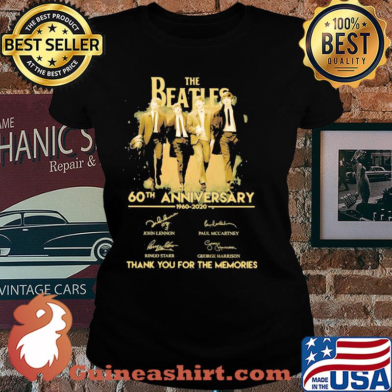 The beatles 60th anniversary thank you for the memories signatures s Ladies tee