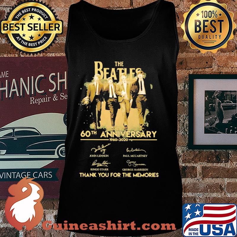 The beatles 60th anniversary thank you for the memories signatures s Tank top