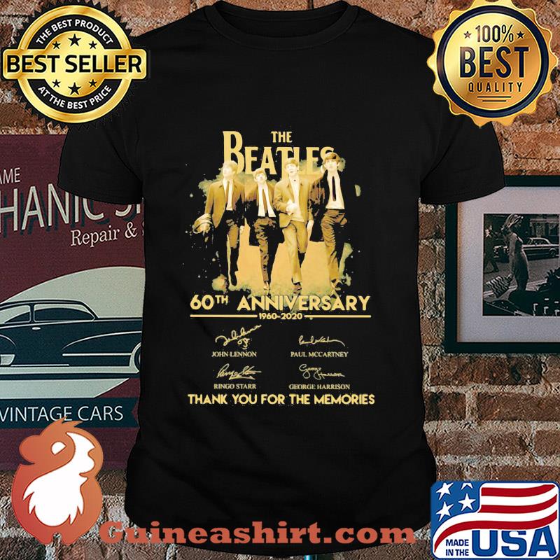 The beatles 60th anniversary thank you for the memories signatures shirt