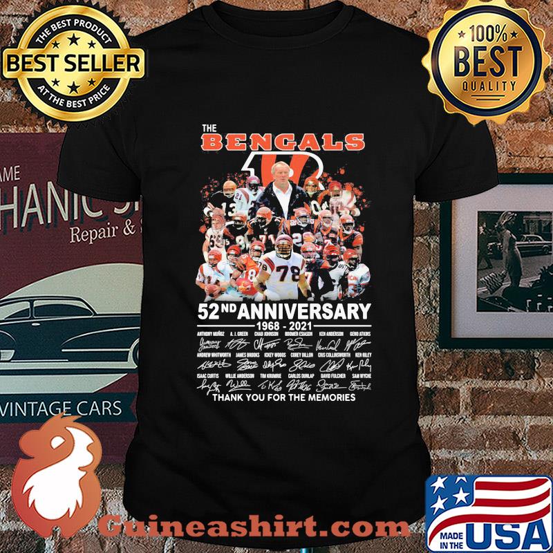 The Bengals 52nd anniversary 1968 2021 signature shirt