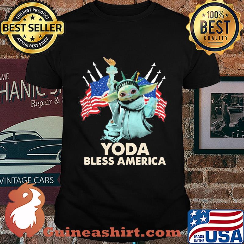 The statue of liberty yoda bless america flag independence day shirt