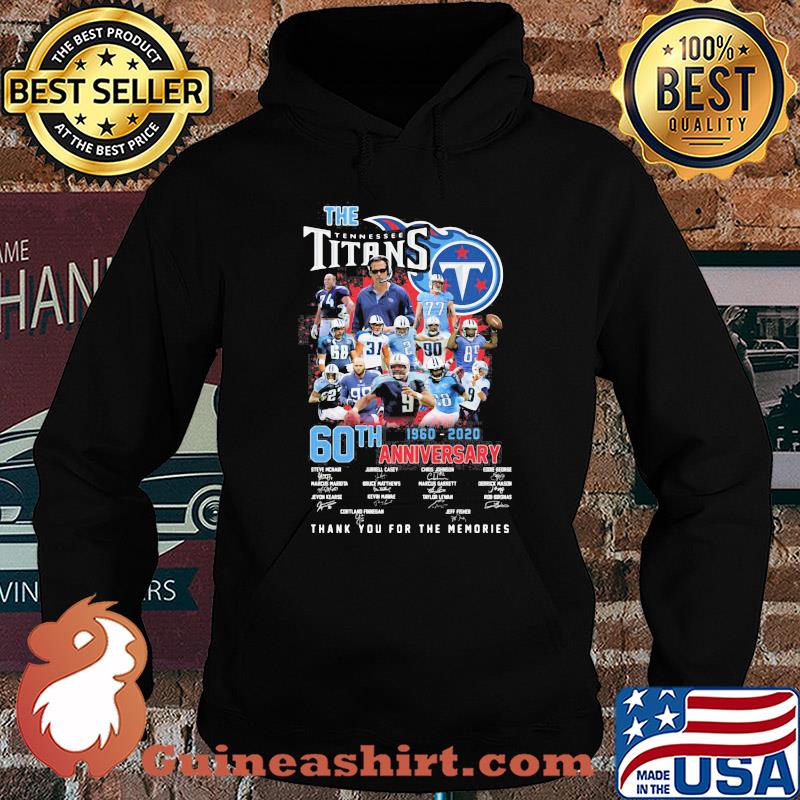 The tennessee titans 60th anniversary 1960 2020 thank you for the memories signatures s Hoodie