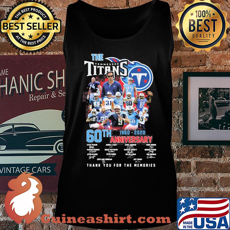 The tennessee titans 60th anniversary 1960 2020 thank you for the memories signatures s Tank top
