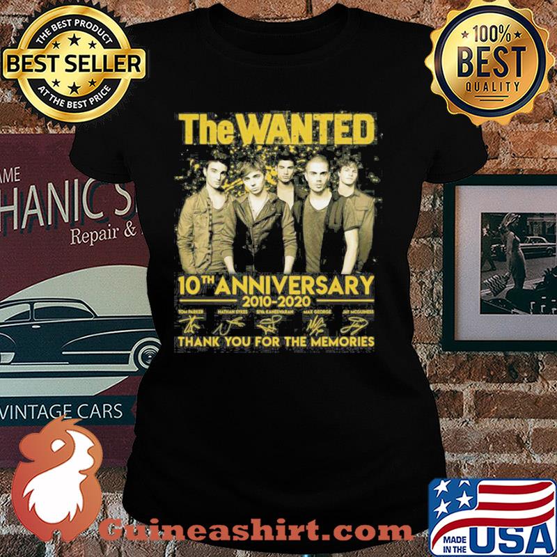 The Wanted 10th anniversary 2010-2020 thank you for the memories signature s Ladies tee