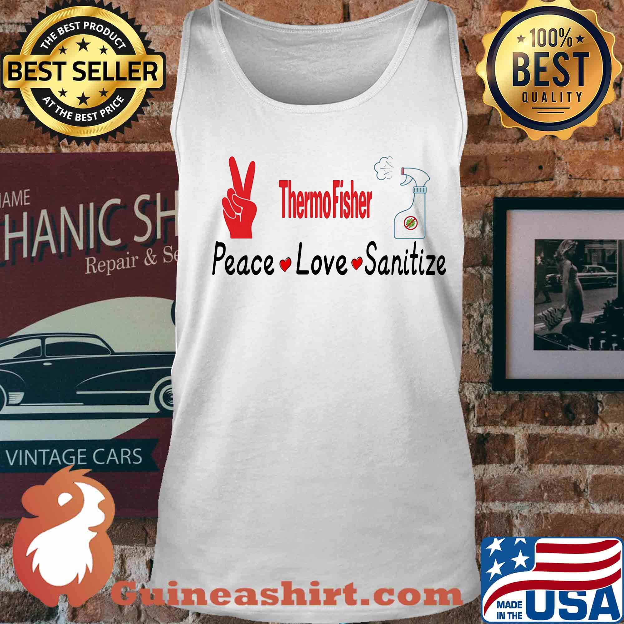 Thermofisher peace love sanitize covid-19 s Tank top