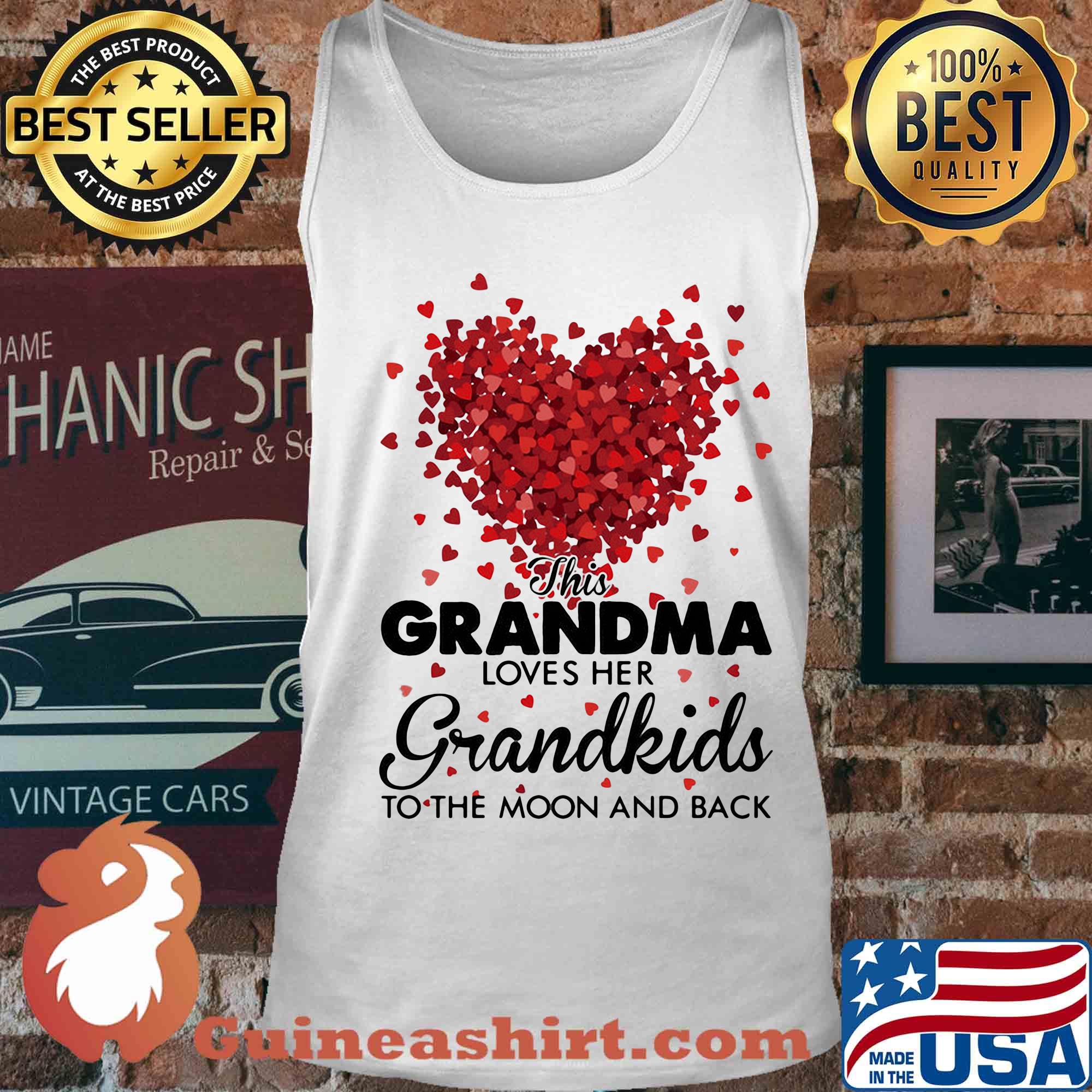 This grandma loves her grandkids to the moon and back heart s Tank top