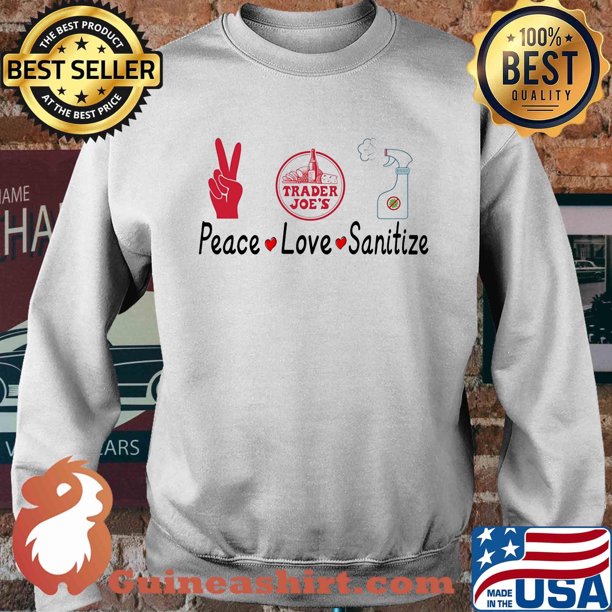 Trader joe's peace love sanitize covid-19 s Sweater