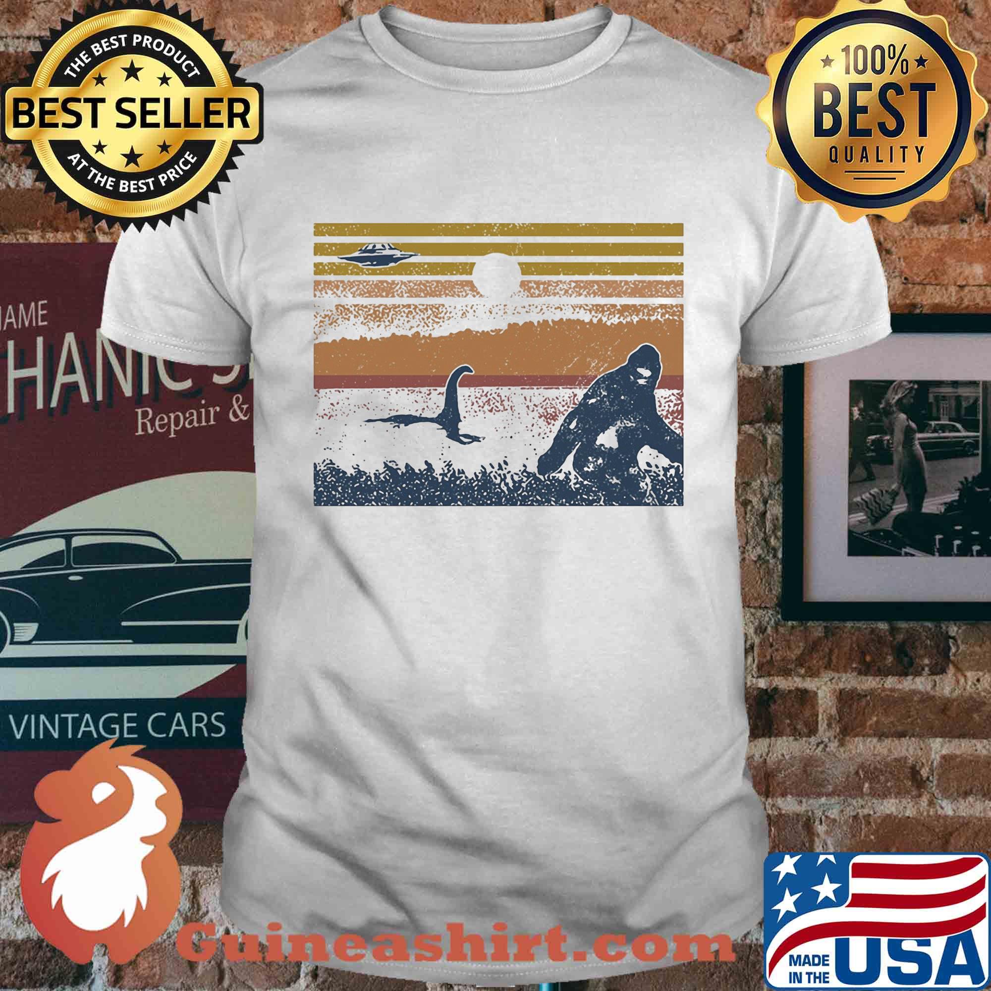 Ufo dinosaurs and bigfoot vintage shirt