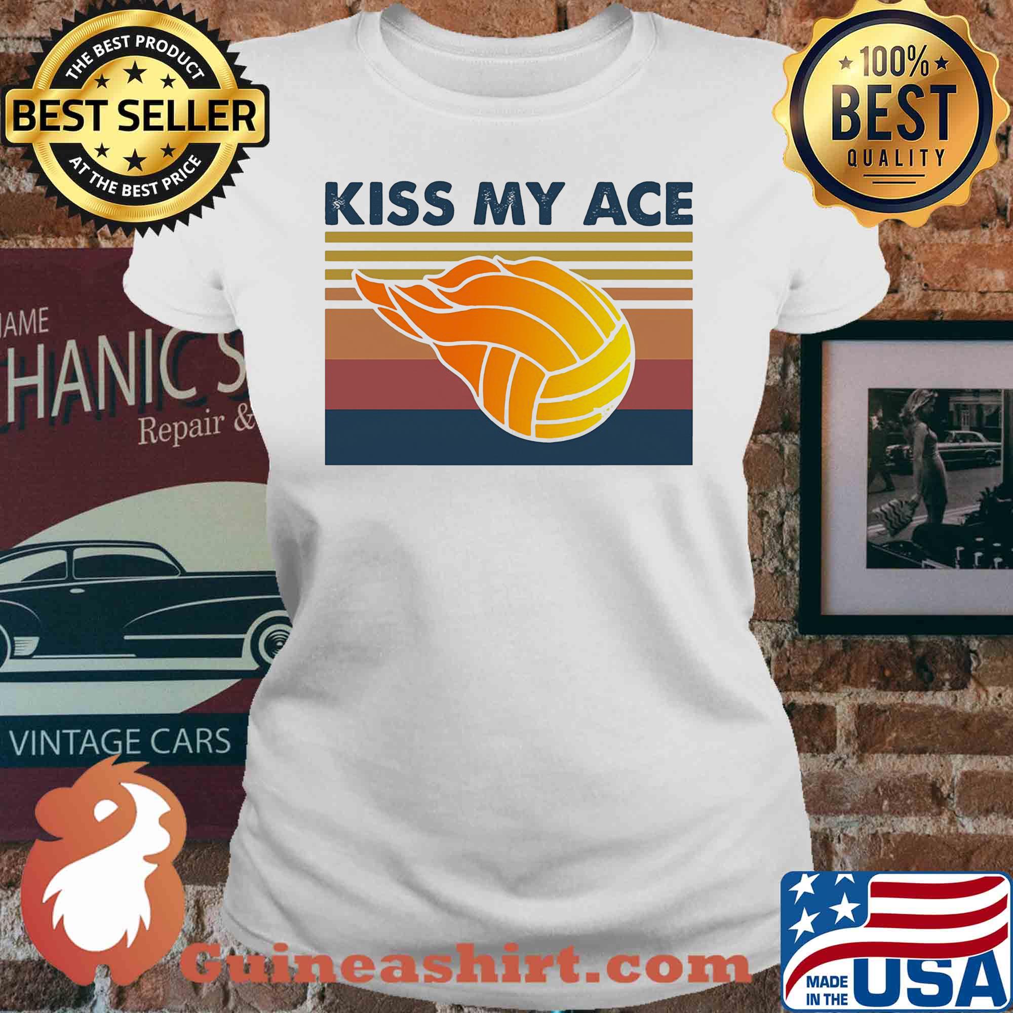Volleyball kiss my ace vintage s V-neck