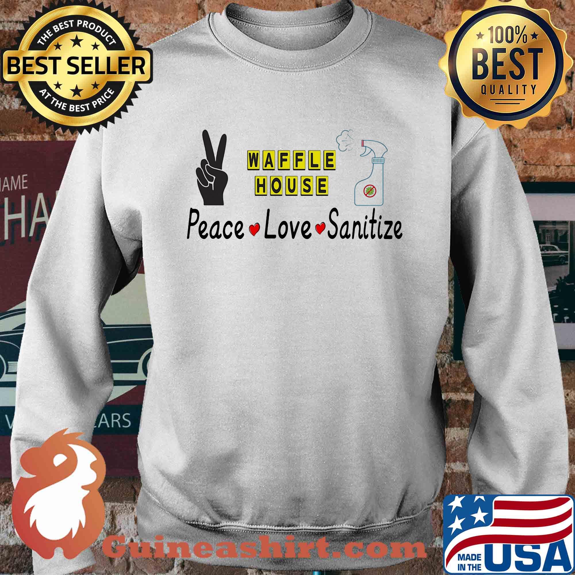 Waffle house peace love sanitize covid-19 s Sweater