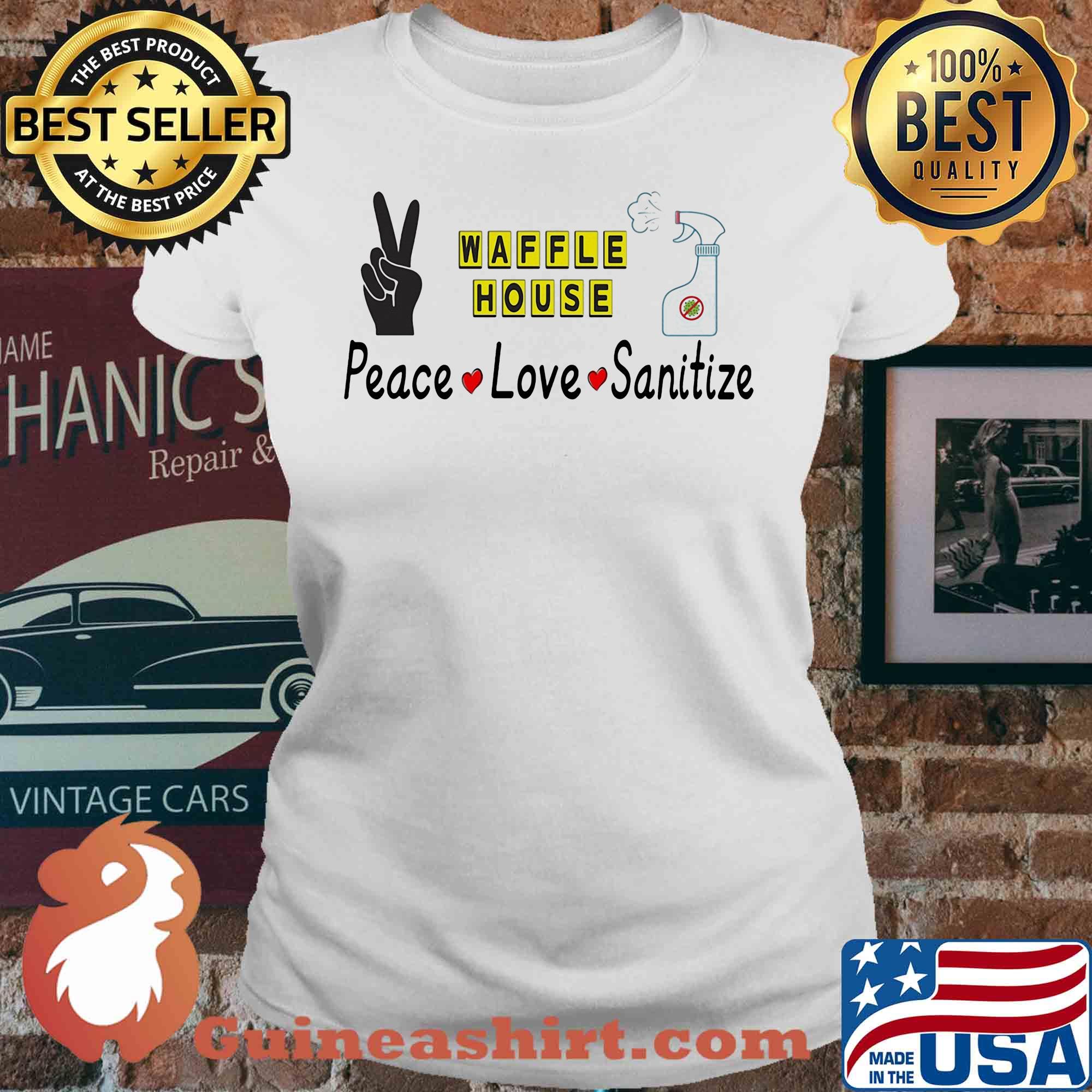 Waffle house peace love sanitize covid-19 s V-neck