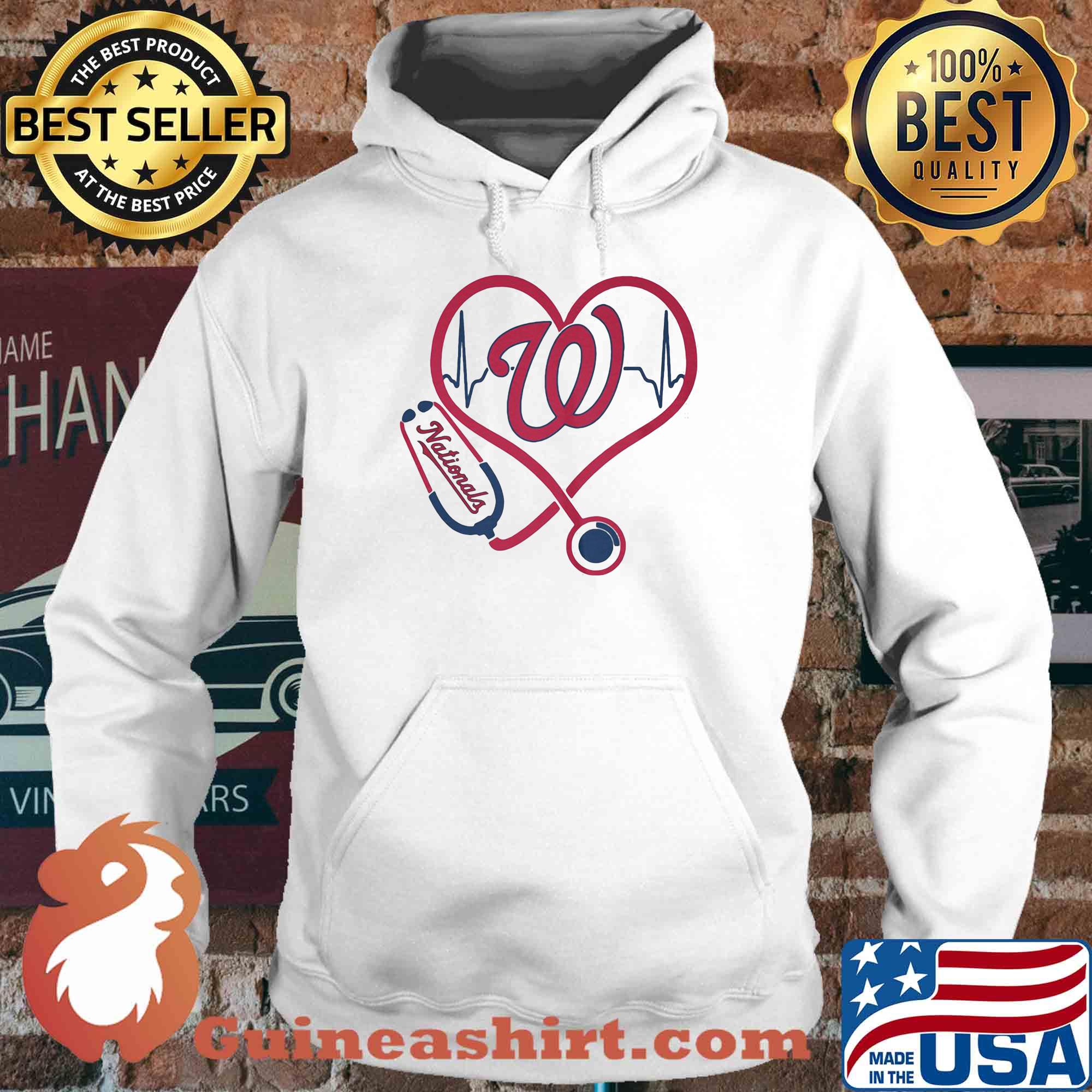 Washington nationals baseball stethoscope heart s Hoodie