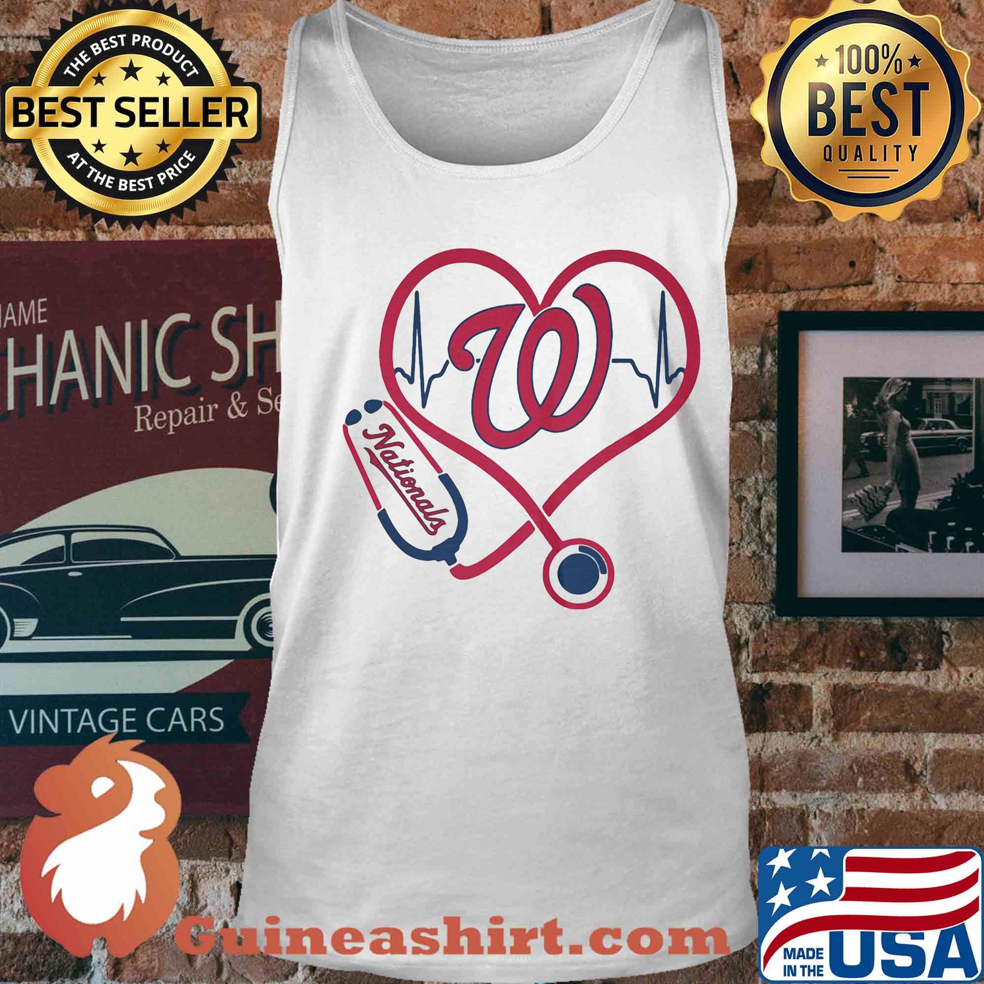 Washington nationals baseball stethoscope heart s Tank top