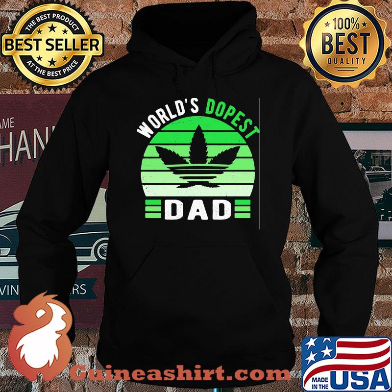 Weed world's dopest dad green vintage s Hoodie