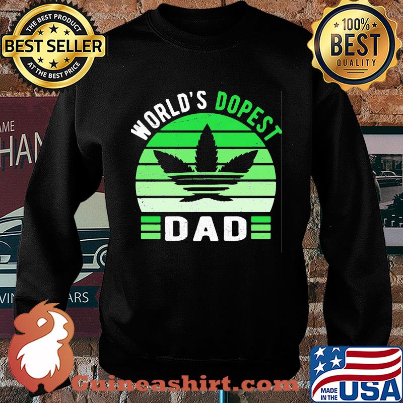 Weed world's dopest dad green vintage s Sweater