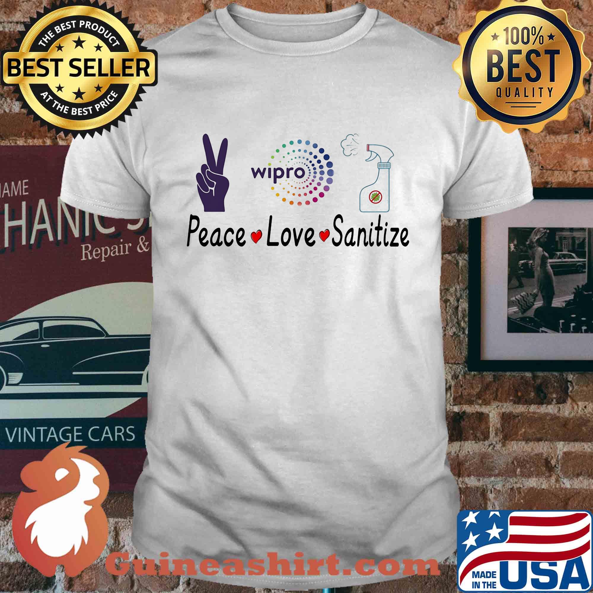 Wipro peace love sanitize covid-19 shirt