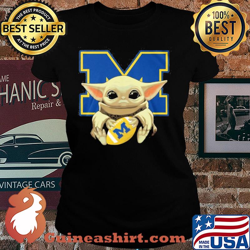 Yoda Baby hug Wolverines s Ladies tee