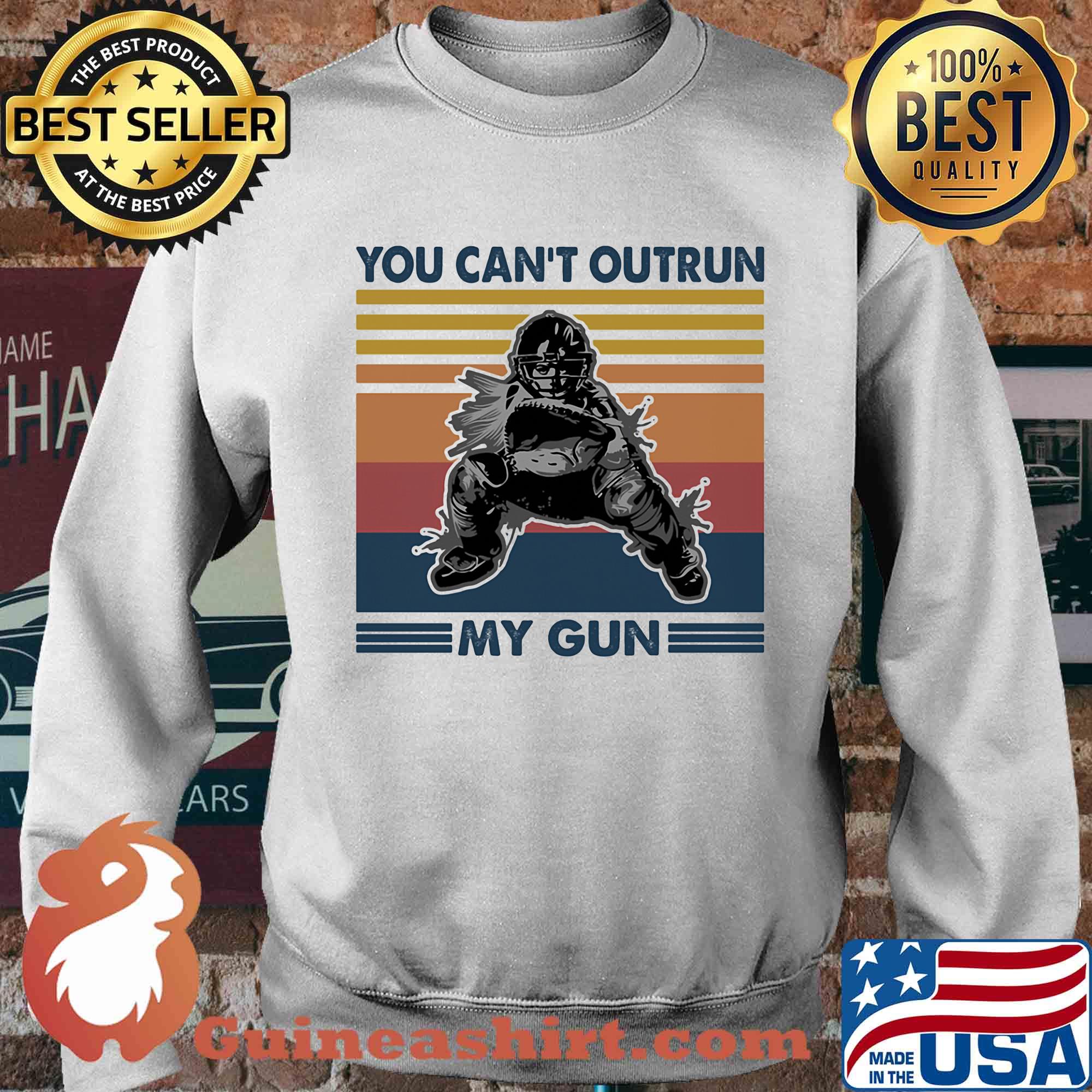 You can't outrun my gun Hockey vintage s Sweater