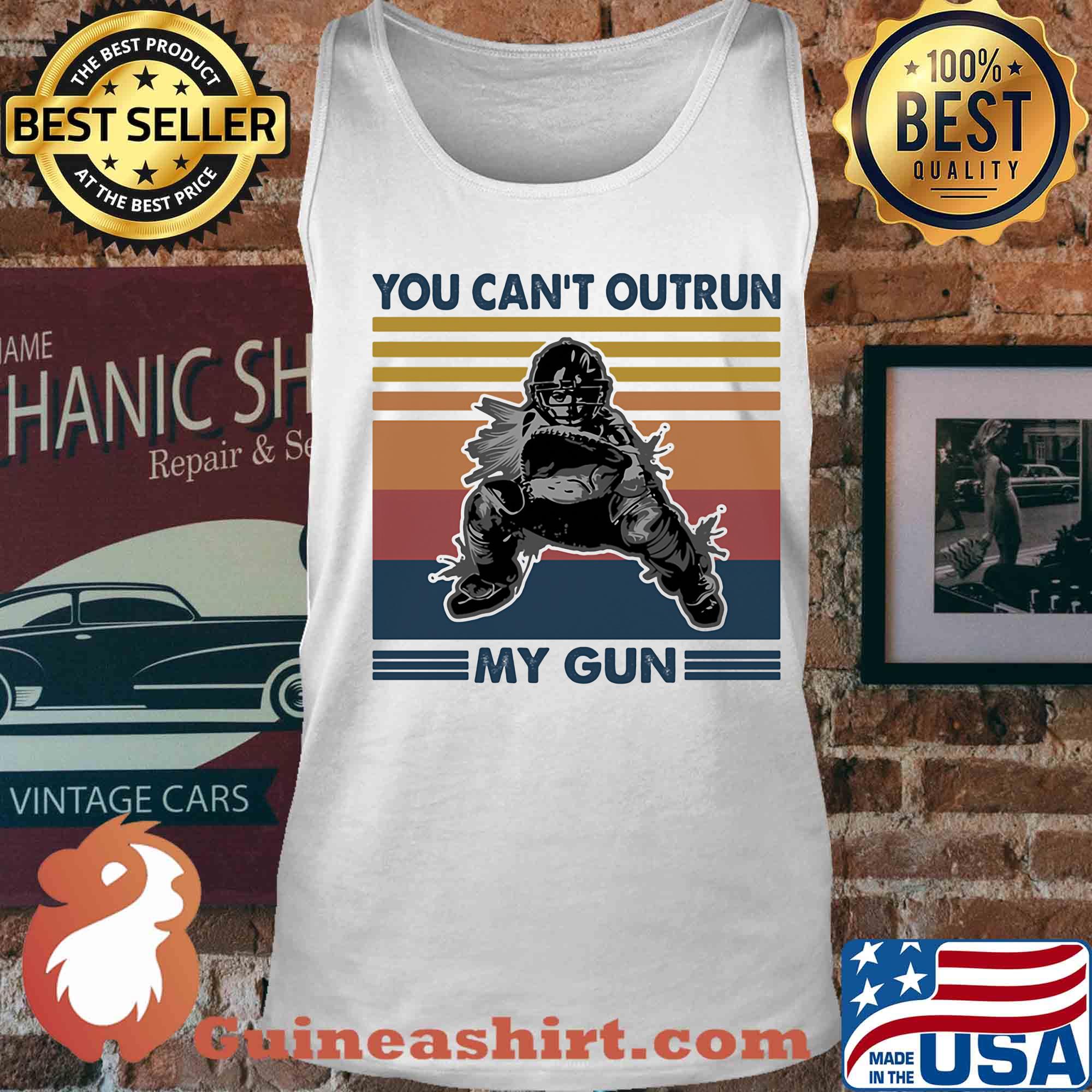 You can't outrun my gun Hockey vintage s Tank top