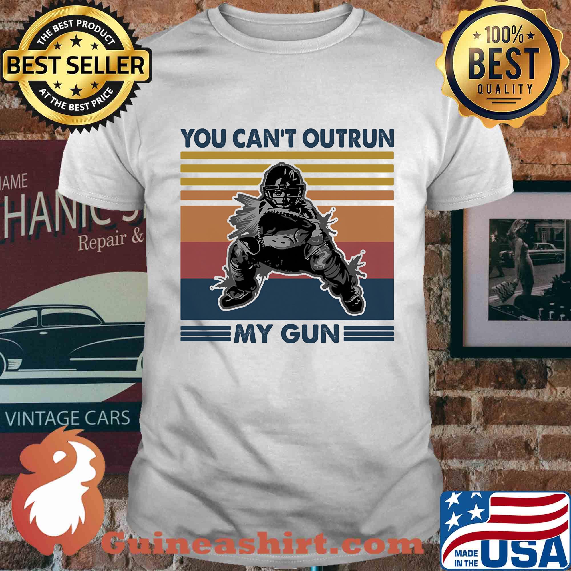 You can't outrun my gun Hockey vintage shirt
