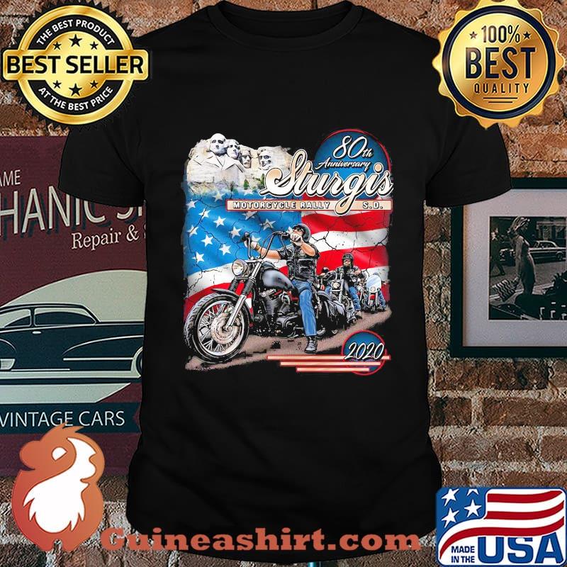 2020 sturgis motorcycle rally american bikers american flag independence day shirt
