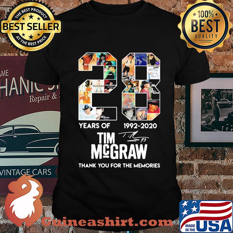 28 years of 1992 2020 Tim McGraw thank you for the memories signature shirt