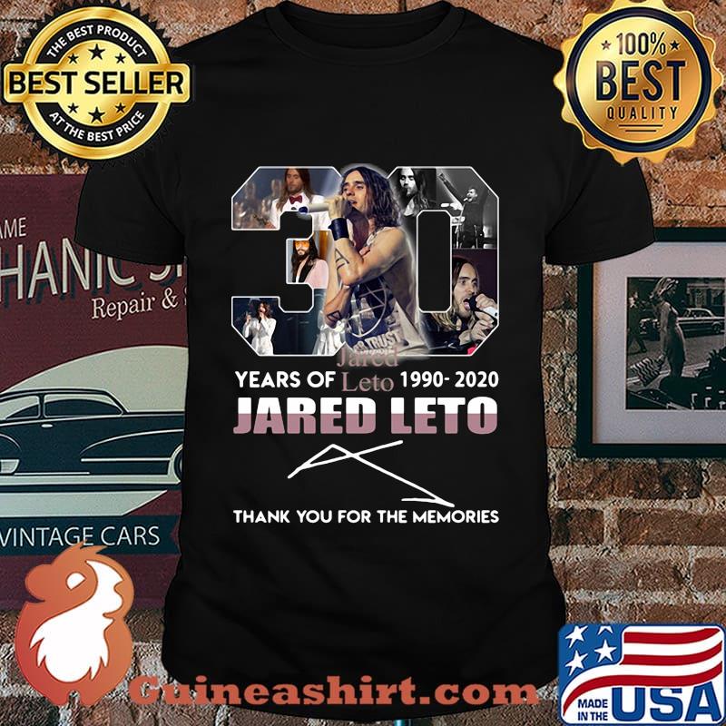 30 years of 1990 2020 jared leto thank you for the memories signature shirt