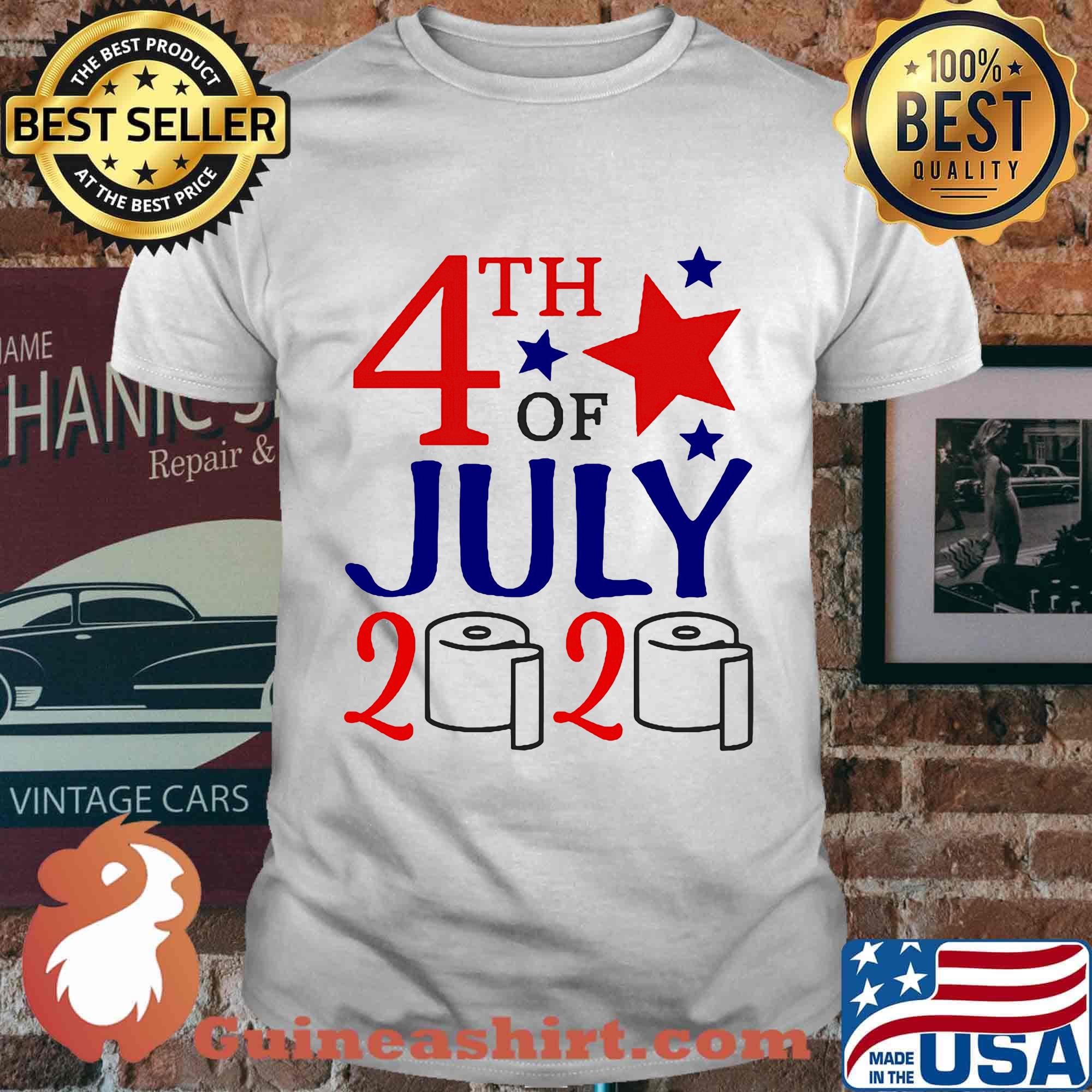 4th of july 2020 toilet paper stars independence day shirt