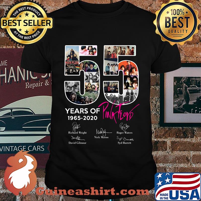 55 years of 1965 2020 pink floyd band members signatures shirt