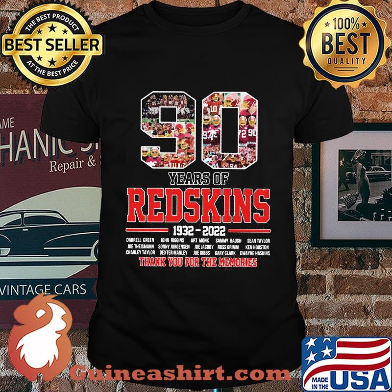90 years of 1930 2020 redskins football thank you for the memories shirt