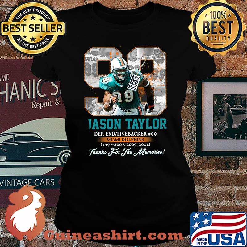 99 jason taylor miami dolphins football legends thank you for the memories s Laides tee