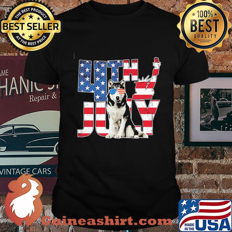 Alaska 4th July Dog American Flag Shirt