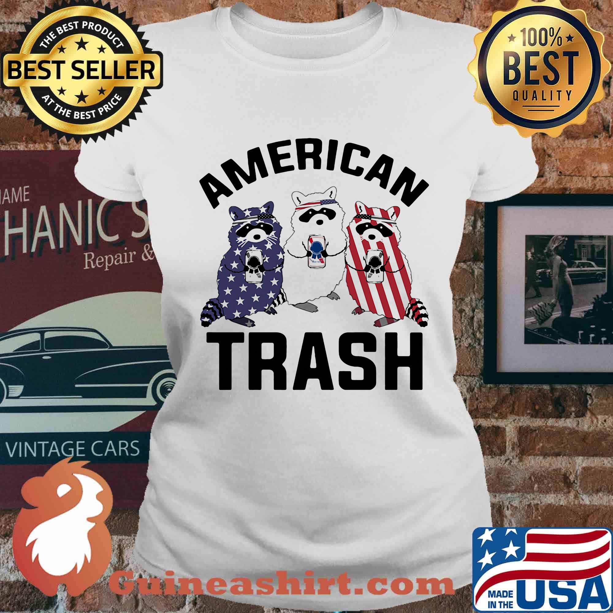 American Trash Racoon Independence Day Shirt Ladies tee