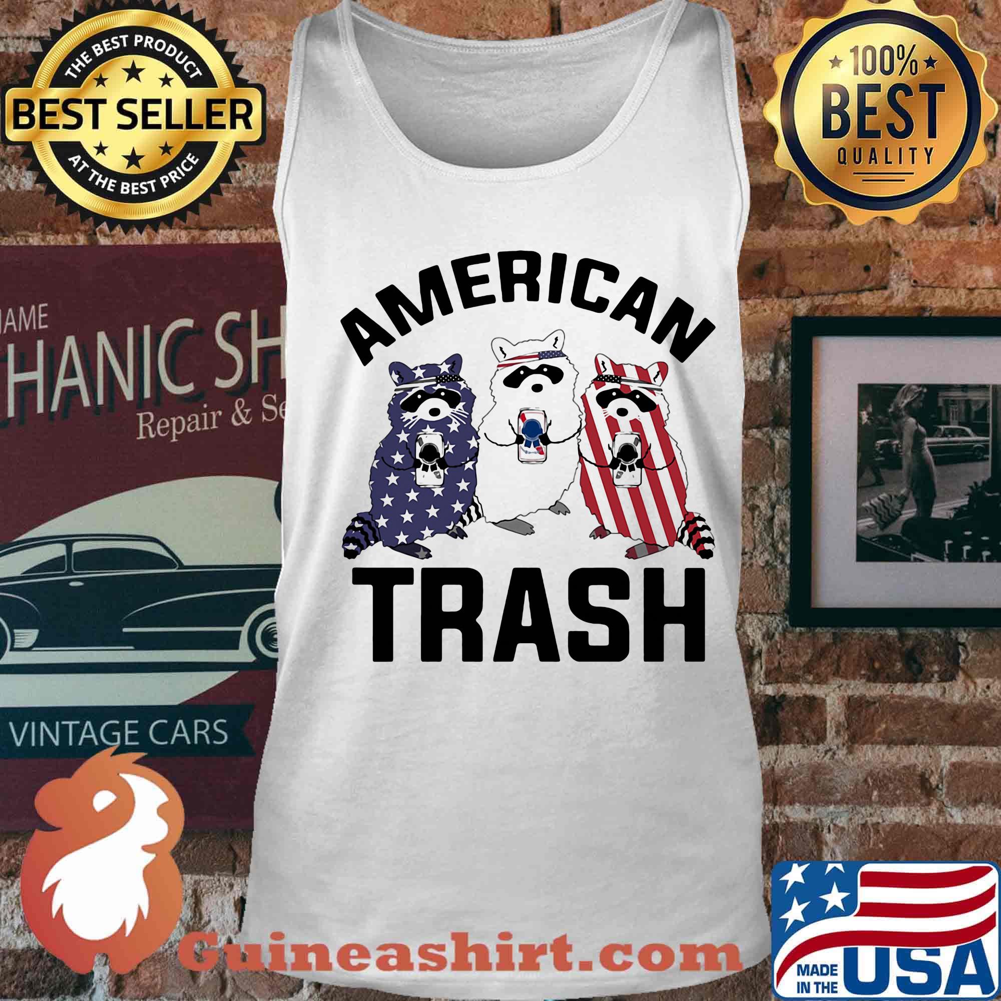 American Trash Racoon Independence Day Shirt Tank top